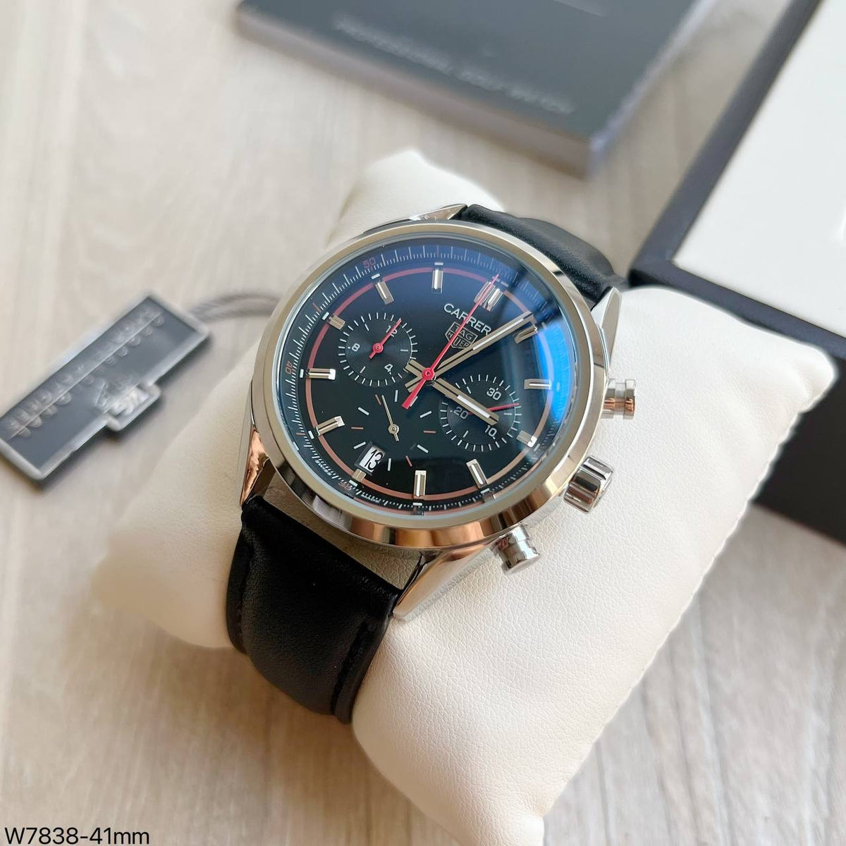 TAG HEUER CARRERA PRATA COURO 41MM