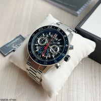 TAG HEUER CARRERA 03 PRATA AZUL 47MM