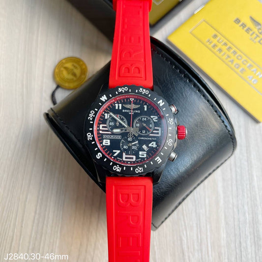 BREITLING ENDURANCE PRETO VERMELHO 46MM