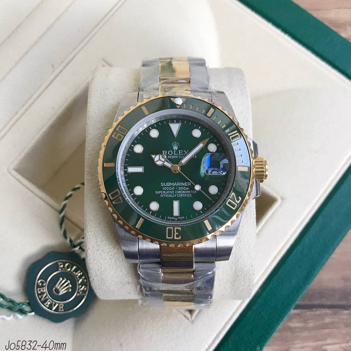 ROLEX SUBMARINER MISTO DOURADO VERDE 40MM