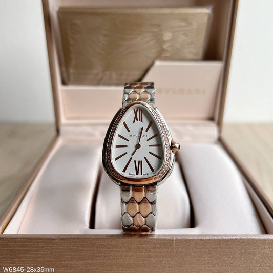 BVLGARI SERPENTE MISTO BRANCO ROSE BRILHANTE 23MM X 35MM FEMININO
