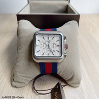 GUCCI PRATA BRANCO PULSEIRA NYLON 40MM
