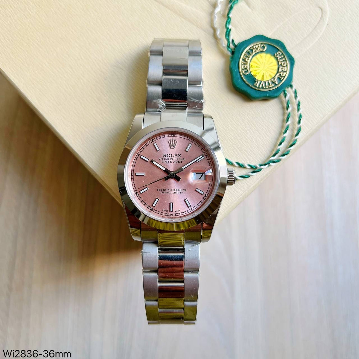 ROLEX DATEJUST PRATA ROSA FEMININO 36MM