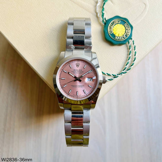 ROLEX DATEJUST PRATA ROSA FEMININO 36MM