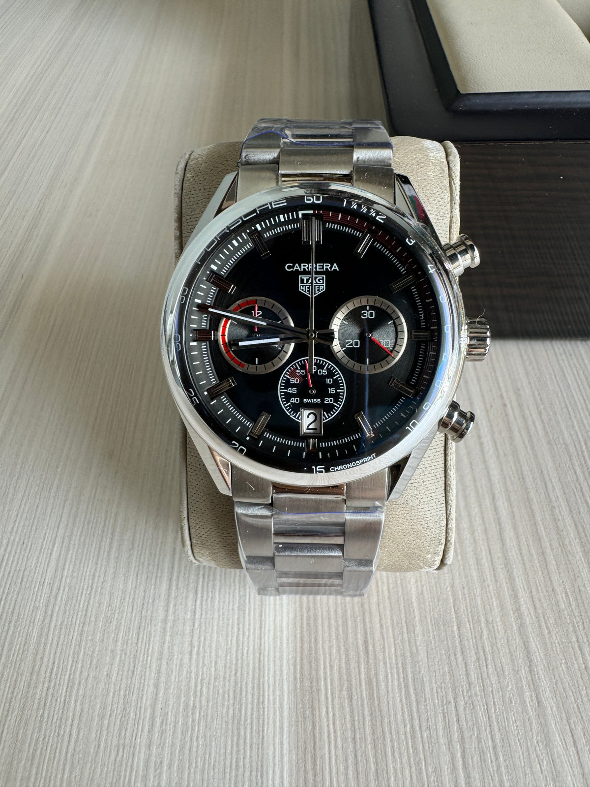 TAG HEUER CARRERA PORSCHE PRATA VERMELHO 41MM