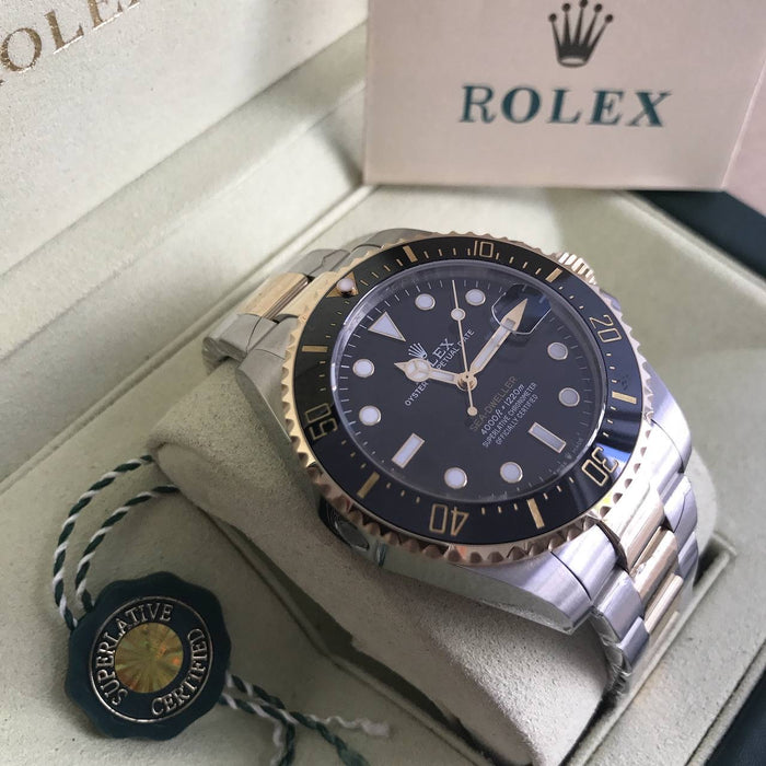 ROLEX SEA DWELLER MISTO DOURADO PRETO 42MM