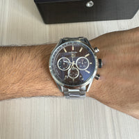 TAG HEUER CARRERA 1969 PRATA MARROM 46MM
