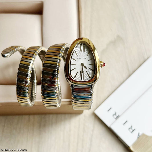 BVLGARI SERPENTE MISTO BRANCO 2 VOLTAS  23MM X 35MM FEMININO
