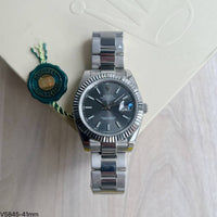 ROLEX DATEJUST PRATA CINZA CANELADO 41MM