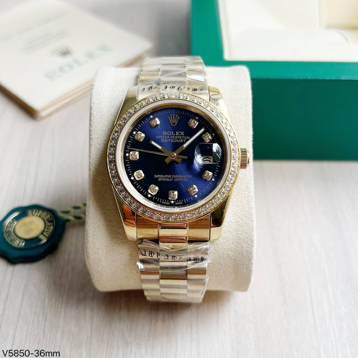 ROLEX DATEJUST DOURADO BRILHANTES FEMININO 36MM