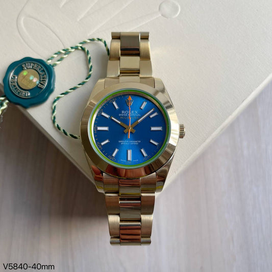 ROLEX OYSTER MILGAUSS DOURADO AZUL 40MM
