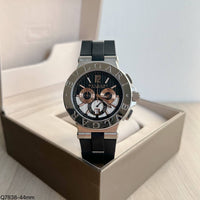 BVLGARI CALIBRO 303 PRATA  BORRACHA 44MM