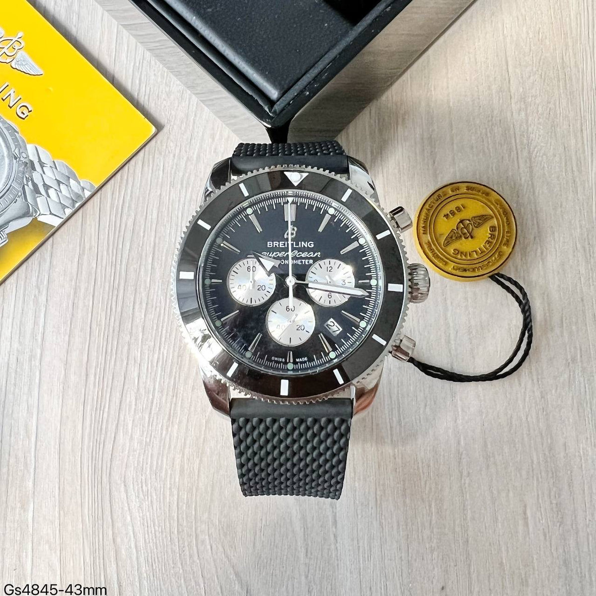 BREITLING SUPEROCEAN PRETO BORRACHA 46MM