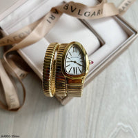 BVLGARI SERPENTE DOURADO BRANCO 2 VOLTAS  23MM X 35MM FEMININO