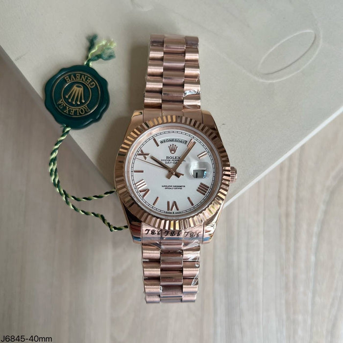 ROLEX DAY-DATE ROSE BRANCO 40MM