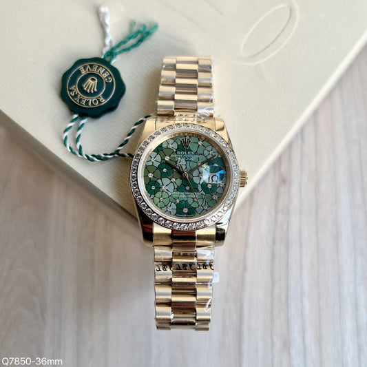 ROLEX DATEJUST DOURADO BRILHANTES FEMININO 36MM