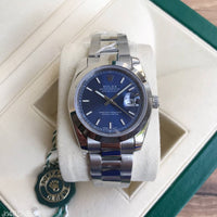 ROLEX DATEJUST PRATA AZUL FEMININO 36MM