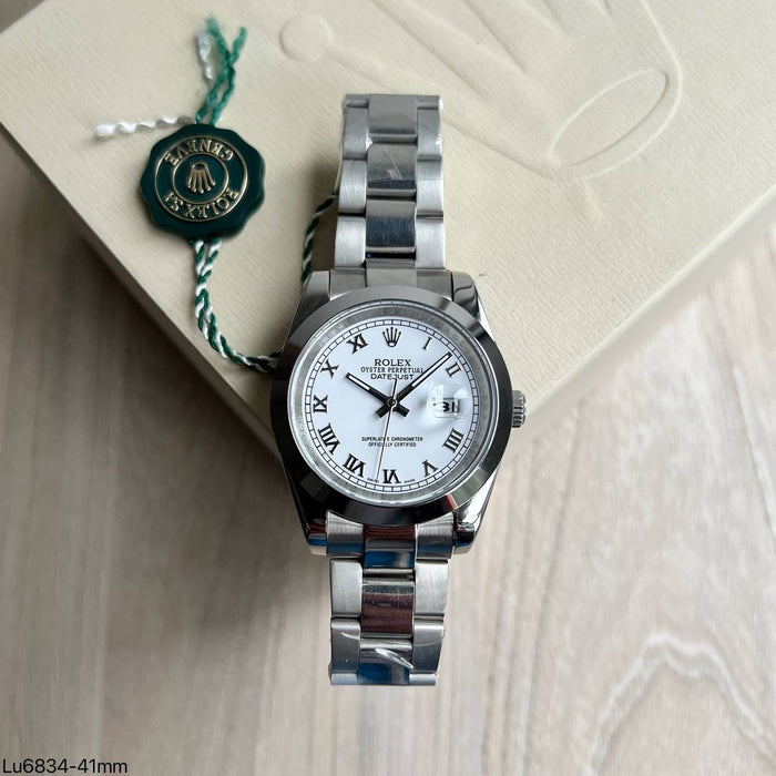 ROLEX DATEJUST PRATA BRANCO OYSTER 41MM
