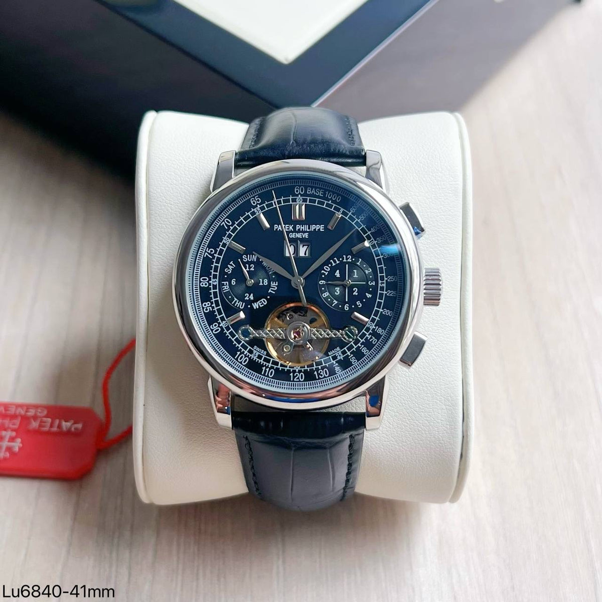 PATEK PHILIPPE PRATA COURO AUTOMATICO 41MM