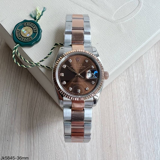ROLEX DATEJUST MISTO ROSE BRILHANTES FEMININO 36MM