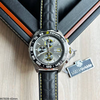 TAG HEUER F1 FORMULA 1 SENNA PRATA COURO 43MM