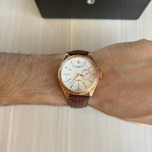 ROLEX CELLINI ROSE COURO 40MM