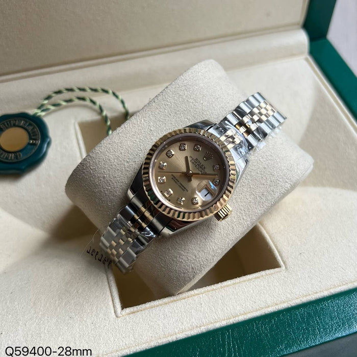 ROLEX DATEJUST MISTO DOURADO FEMININO 28MM