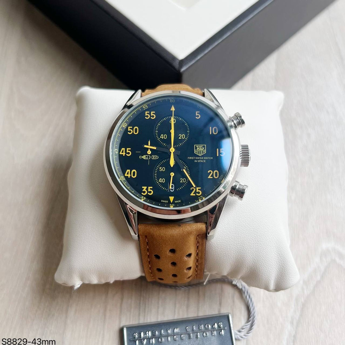 TAG HEUER SPACE X PRATA COURO 43MM