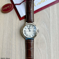 CARTIER BALLON BLEU COURO MARROM 36MM FEMININO