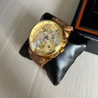 TAG HEUER INDY DOURADO COURO 45MM