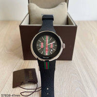 GUCCI PRATA PRETO PULSEIRA BORRACHA 41MM