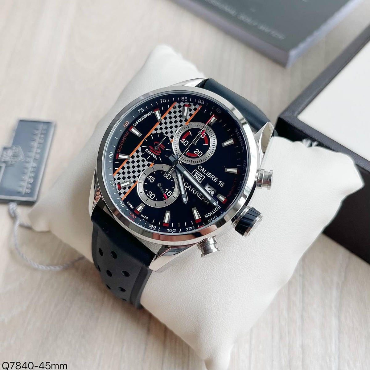 TAG HEUER CARRERA CALIBRE 16 PRATA BORRACHA 45MM