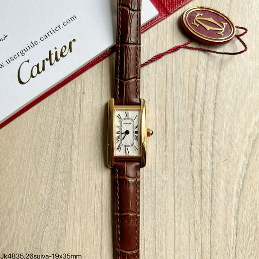 CARTIER ROSE COURO 19MM X 35MM FEMININO