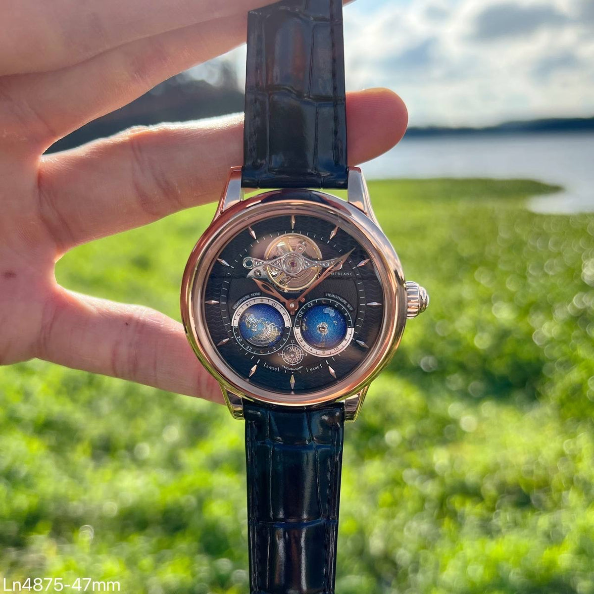 MONT BLANC VASCO DA GAMA ROSE COURO AUTOMÁTICO 47MM