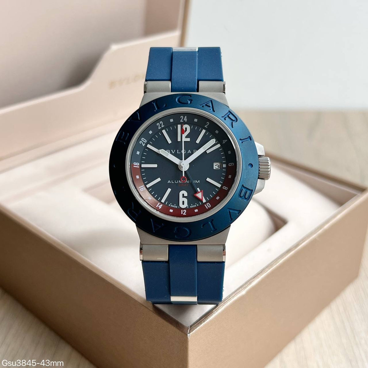 BVLGARI ALUMINIUM GMT PRATA AZUL AUTOMÁTICO 44MM