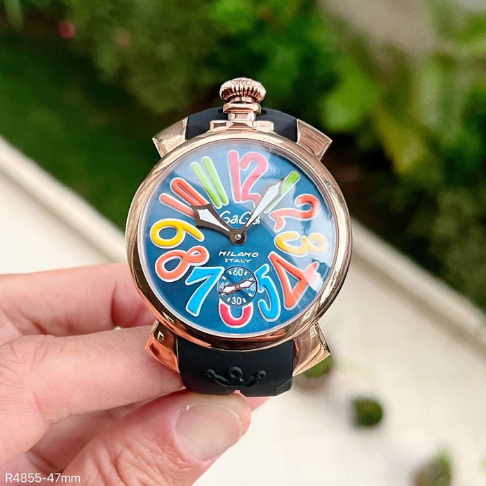GAGA MILANO ROSE AZUL BORRACHA 47MM