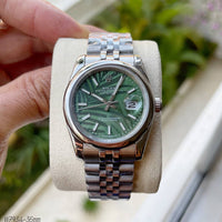ROLEX DATEJUST PRATA VERDE JUBILEU FEMININO 36MM