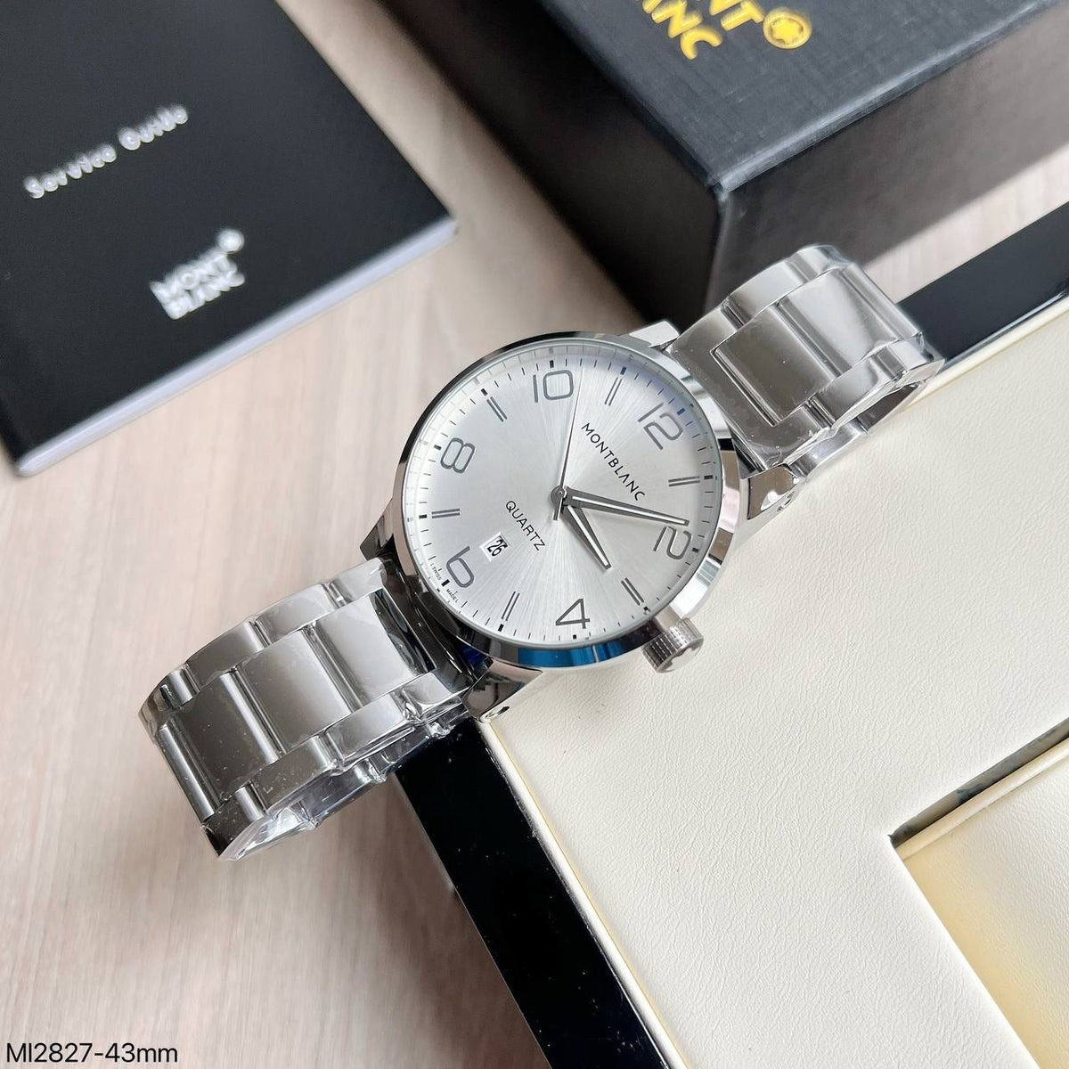 MONT BLANC AÇO PRATA BRANCO 43MM