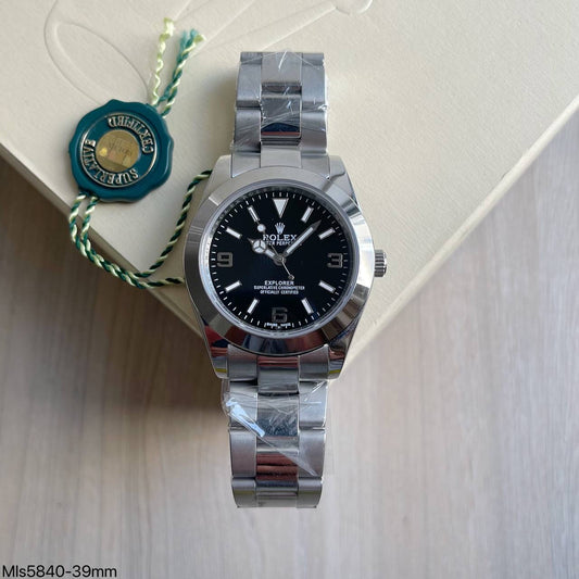 ROLEX EXPLORER PRATA PRETO 39MM