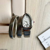 BVLGARI SERPENTE PRATA BRANCO 2 VOLTAS  23MM X 35MM FEMININO