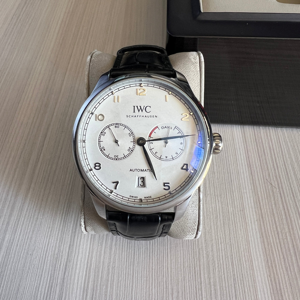 IWC PORTUGUESE PRATA BRANCO COURO AUTOMÁTICO 42MM