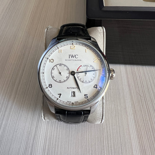 IWC PORTUGUESE PRATA BRANCO COURO AUTOMÁTICO 42MM
