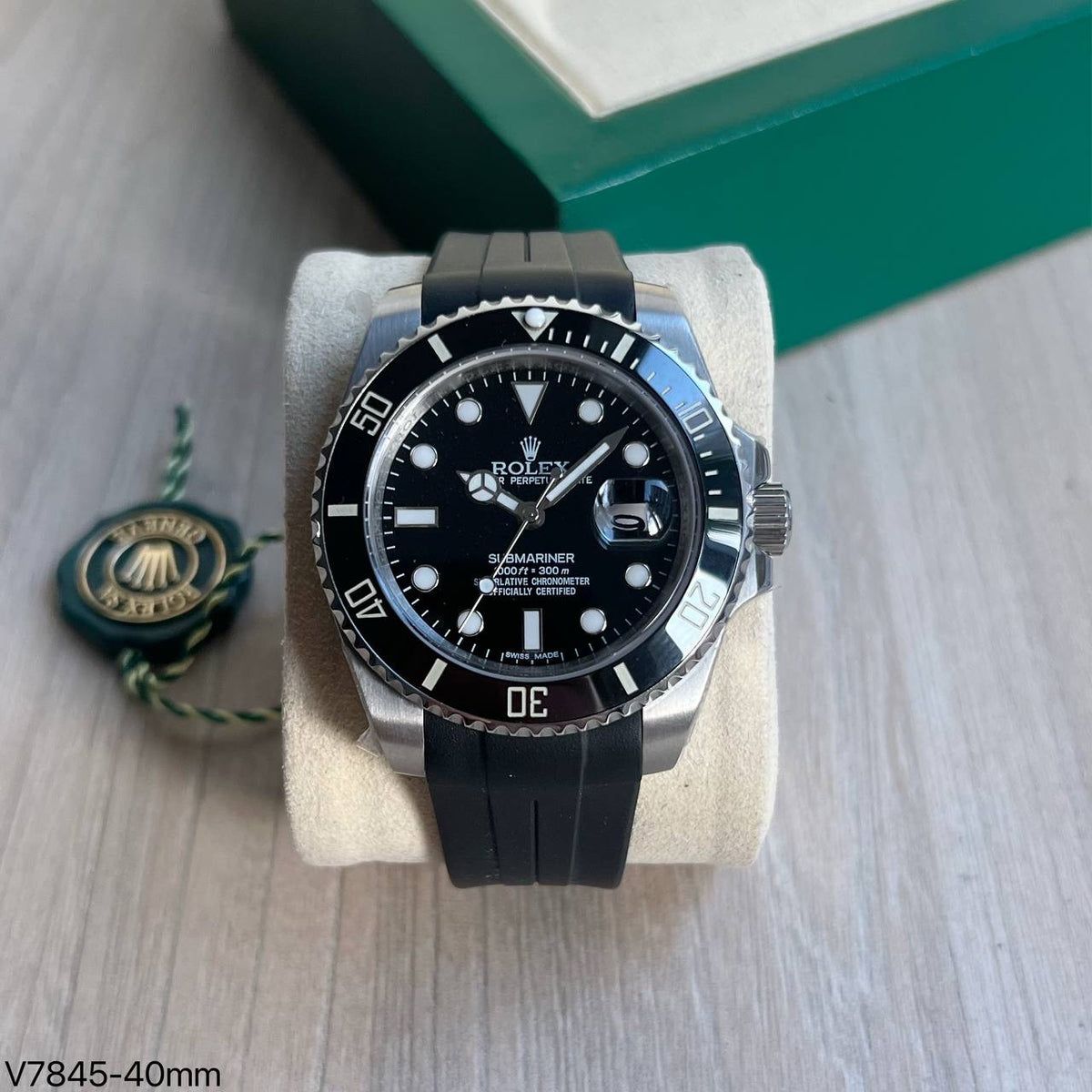 ROLEX SUBMARINER PRATA BORRACHA 40MM