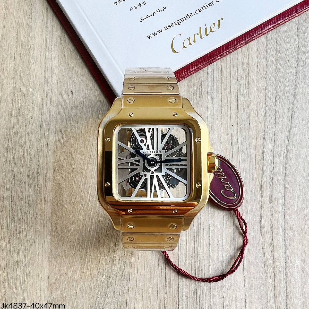 CARTIER SANTOS ESQUELETO DOURADO 40MM X 47MM
