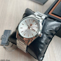 TAG HEUER CARRERA CAL 5 PRATA BRANCO ROSE AUTOMATICO 41MM