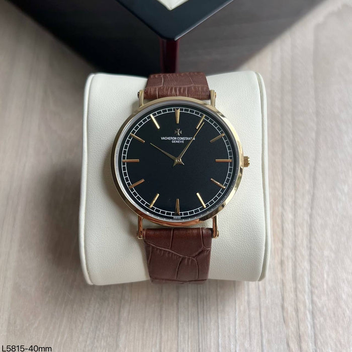 VACHERON CONSTANTIN MOEDA SLIM DOURADO COURO 40MM