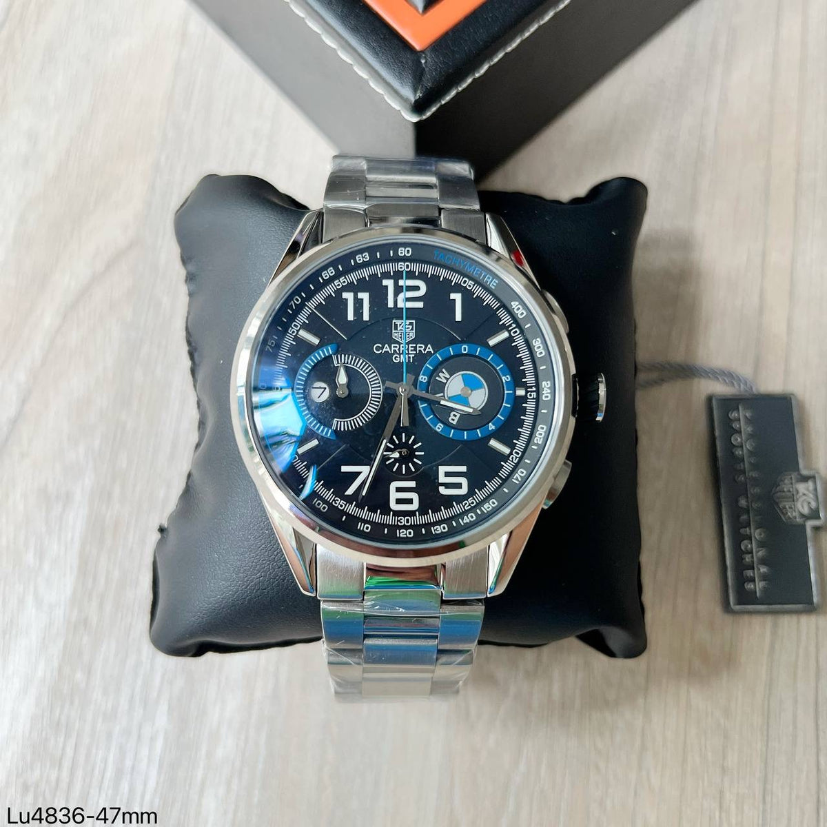 TAG HEUER CARERRA BMW PRATA PRETO 45MM