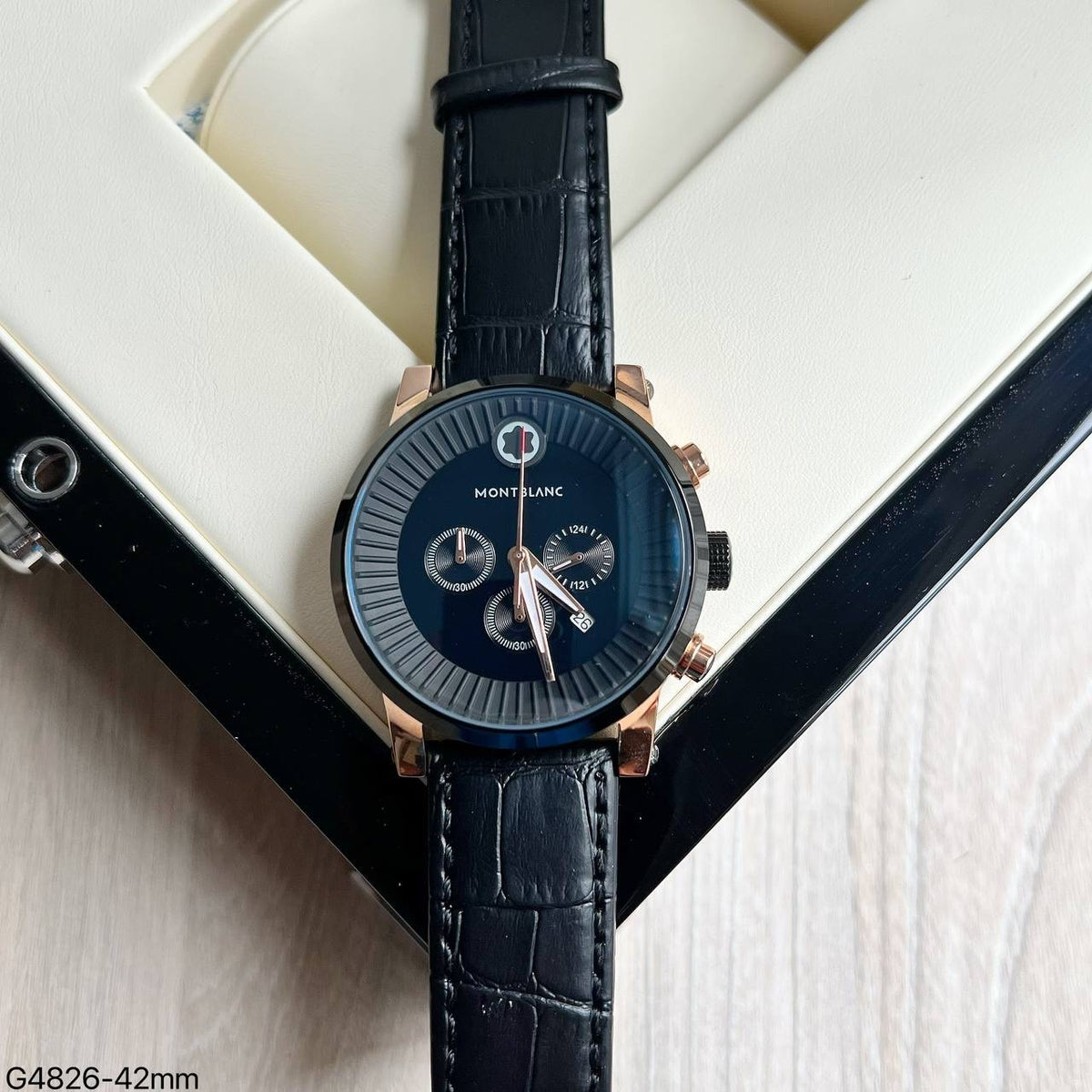 MONT BLANC PRETO COURO 43MM