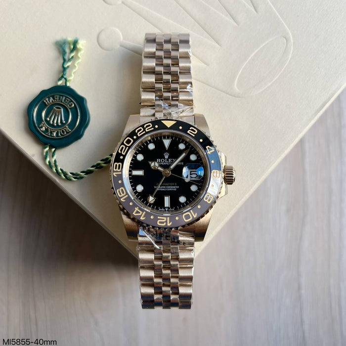 ROLEX GMT MASTER II DOURADO PRETO JUBILEU 40MM