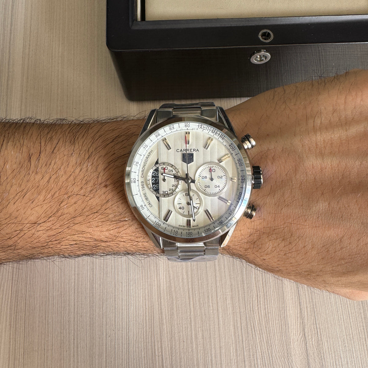 TAG HEUER CARRERA 1969 PRATA BRANCO 46MM